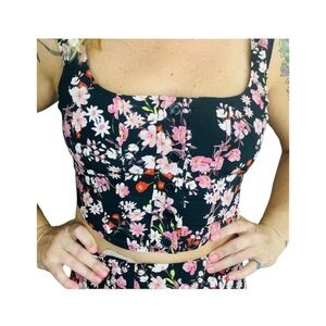 Wayf Dark bustier corset style Floral top NEW